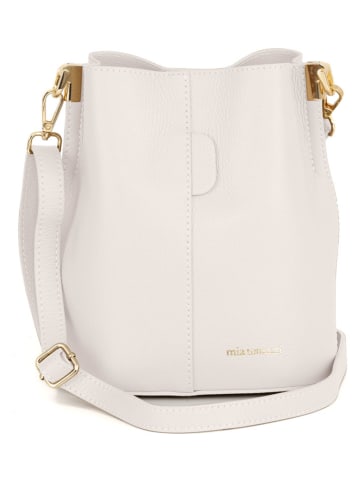 Mia Tomazzi Leder-Umhängetasche "Vepra" in Beige - (B)20 x (H)23,5 x (T)14 cm