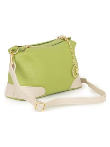 Mia Tomazzi Leder-Umhängetasche "Condino" in Limette - (B)25 x (H)15 x (T)10 cm