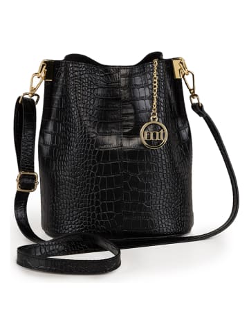 Mia Tomazzi Leren schoudertas "Mottarone" zwart - (B)20 x (H)24 x (D)15 cm