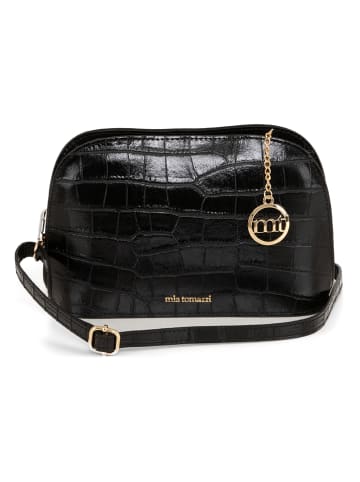 Mia Tomazzi Leren schoudertas zwart - (B)24 x (H)17 x (D)9 cm