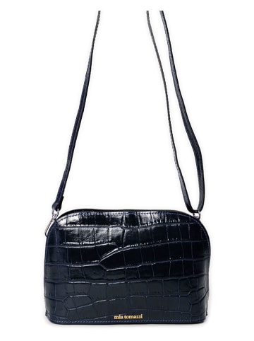 Mia Tomazzi Leren schoudertas ''Avancinio'' donkerblauw - (B)24 x (H)17 x (D)9 cm