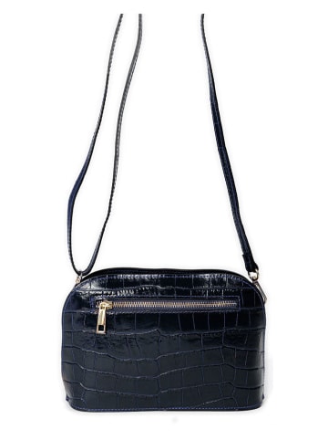 Mia Tomazzi Leren schoudertas ''Avancinio'' donkerblauw - (B)24 x (H)17 x (D)9 cm