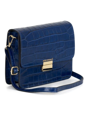 Mia Tomazzi Leren schoudertas donkerblauw - (B)23 x (H)18 x (D)7 cm