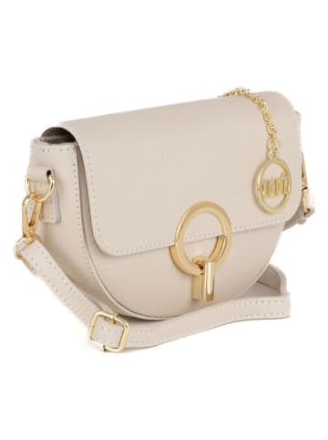 Mia Tomazzi Leren schoudertas "Azario" beige - (B)19 x (H)13 x (D)6 cm