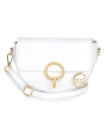 Mia Tomazzi Leren schoudertas "Azario" wit - (B)19 x (H)13 x (D)6 cm