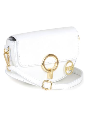 Mia Tomazzi Leren schoudertas "Azario" wit - (B)19 x (H)13 x (D)6 cm