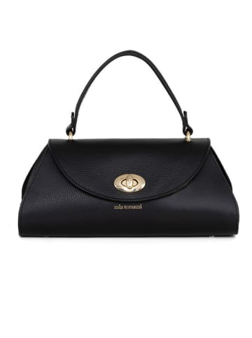 Mia Tomazzi Leder-Henkeltasche "Bardelli" in Schwarz - (B)33 x (H)15 x (T)15 cm
