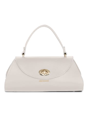 Mia Tomazzi Skórzana torebka "Bardelli" w kolorze beżowym - 33 x 15,5 x 15 cm