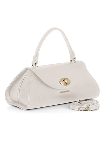 Mia Tomazzi Skórzana torebka "Bardelli" w kolorze beżowym - 33 x 15,5 x 15 cm