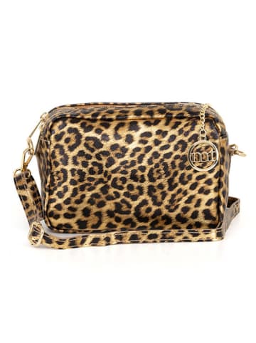 Mia Tomazzi Leren schoudertas "Caltanissetta" goudkleurig/bruin - (B)22 x (H)15 x (D)10 cm