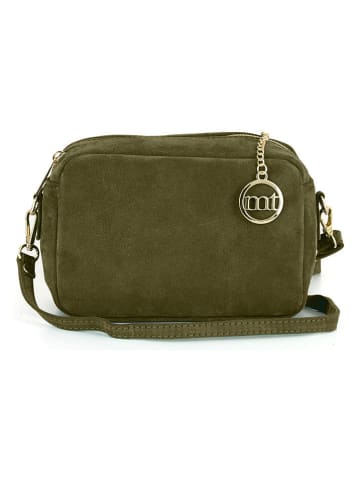 Mia Tomazzi Leren schoudertas "Vittadinii" groen - (B)23 x (H)16 x (D)11 cm