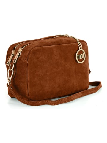 Mia Tomazzi Leren schoudertas ''Vittadini'' bruin - (B)23 x (H)16 x (D)11 cm