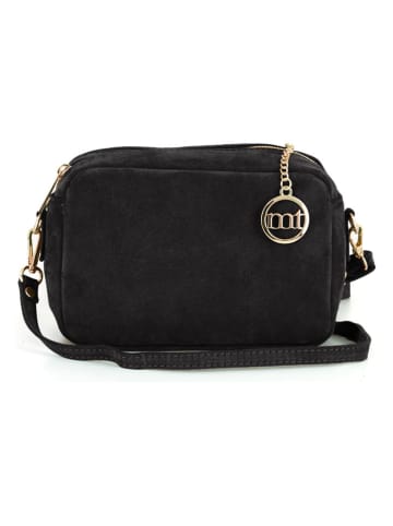 Mia Tomazzi Leder-Umhängetasche "Vittadini" in Schwarz - (B)23 x (H)16 x (T)11 cm