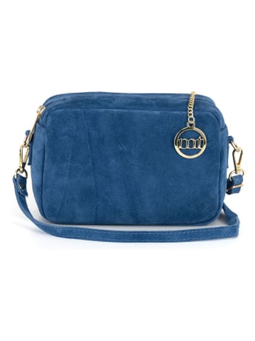 Mia Tomazzi Leren schoudertas donkerblauw - (B)23 x (H)16 x (D)11 cm