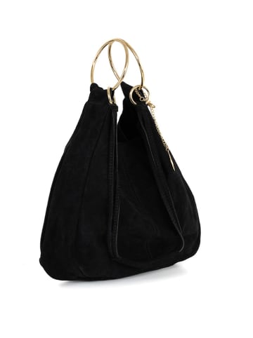 Mia Tomazzi Leren handtas "Tarabella" zwart - (B)34 x (H)30 x (D)11 cm