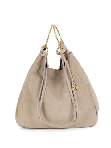 Mia Tomazzi Leren shopper "Tarabella" beige - (B)34 x (H)30 x (D)11 cm