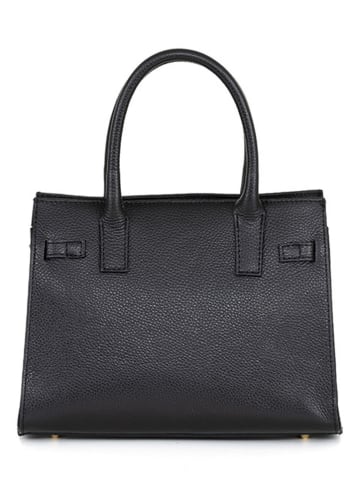 Mia Tomazzi Leder-Henkeltasche "Ventimiglia" in Schwarz - (B)29 x (H)22 x (T)7 cm