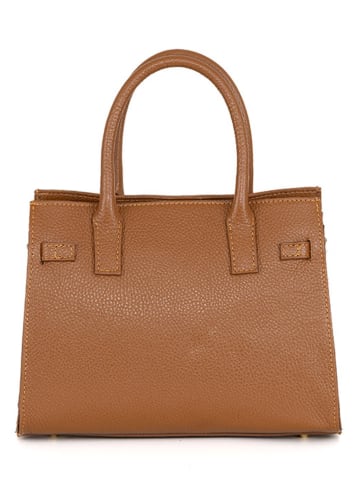 Mia Tomazzi Leren handtas "Ventimiglia" camel - (B)29 x (H)22 x (D)14 cm