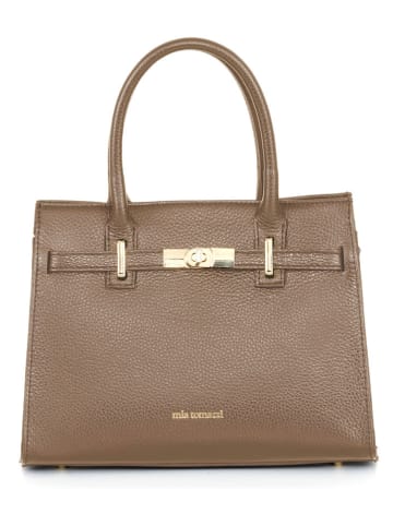 Mia Tomazzi Leren handtas "Ventimiglia" taupe - (B)29 x (H)22 x (D)14 cm