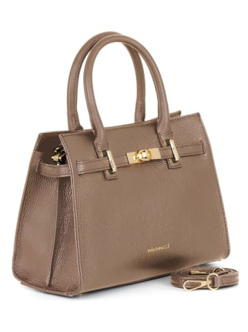 Mia Tomazzi Leren handtas "Ventimiglia" taupe - (B)29 x (H)22 x (D)14 cm