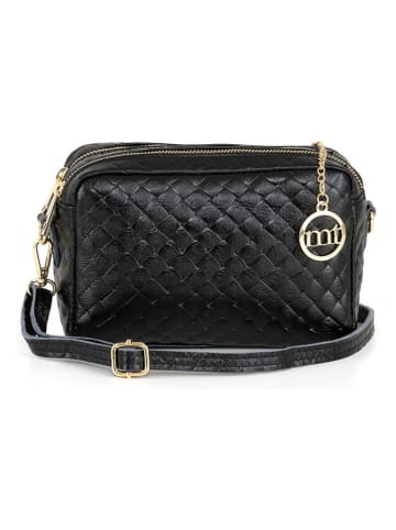 Mia Tomazzi Leder-Umhängetasche "Zavatti" in Schwarz - (B)23 x (H)16 x (T)11 cm