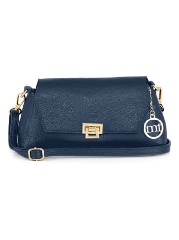 Mia Tomazzi Leder-Umhängetasche "Berbera" in Dunkelblau - (B)27 x (H)16 x (T)8 cm