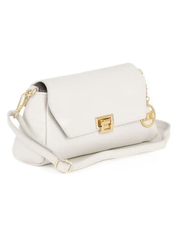 Mia Tomazzi Leren schoudertas "Berbera" wit - (B)27 x (H)16 x (D)8 cm