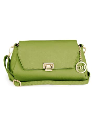 Mia Tomazzi Leren schoudertas "Berbera" groen - (B)27 x (H)16 x (D)8 cm