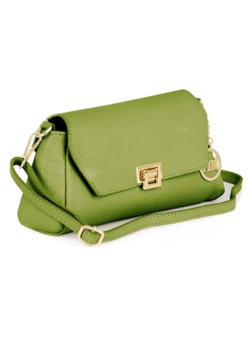 Mia Tomazzi Leren schoudertas "Berbera" groen - (B)27 x (H)16 x (D)8 cm
