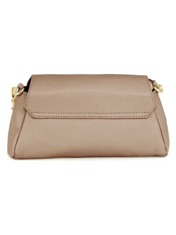Mia Tomazzi Leder-Umhängetasche "Berbera" in Taupe - (B)27 x (H)16 x (T)8 cm