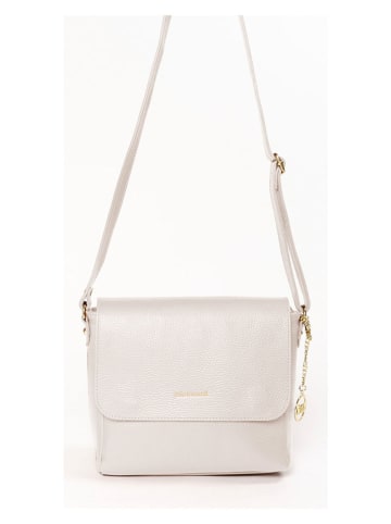 Mia Tomazzi Leder-Umhängetasche "Zanzur" in Beige - (B)25 x (H)24 x (T)9 cm