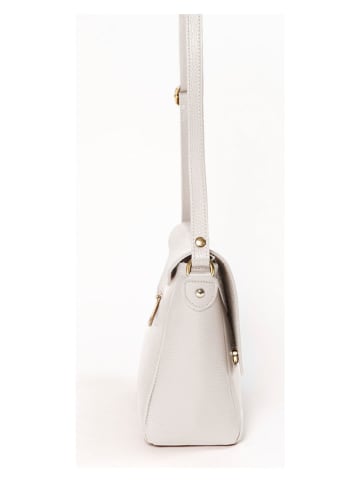 Mia Tomazzi Leder-Umhängetasche "Zanzur" in Beige - (B)25 x (H)24 x (T)9 cm