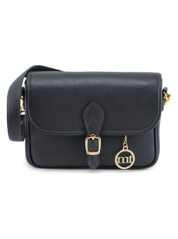 Mia Tomazzi Leder-Umhängetasche "Madruzzo" in Schwarz - (B)25 x (H)19 x (T)9 cm