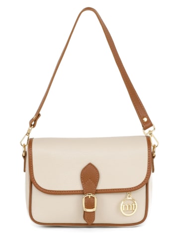 Mia Tomazzi Leren schoudertas "Madruzzo" beige - (B)25 x (H)19 x (D)9 cm