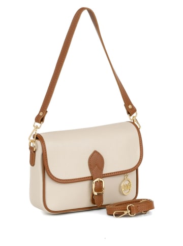 Mia Tomazzi Leren schoudertas "Madruzzo" beige - (B)25 x (H)19 x (D)9 cm