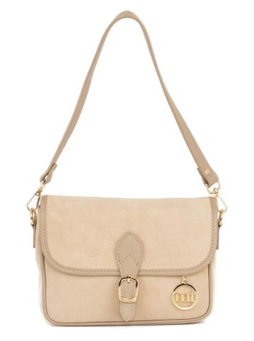 Mia Tomazzi Leren schoudertas "Magreglio" beige - (B)25 x (H)19 x (D)9 cm