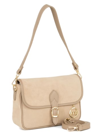 Mia Tomazzi Leren schoudertas "Magreglio" beige - (B)25 x (H)19 x (D)9 cm