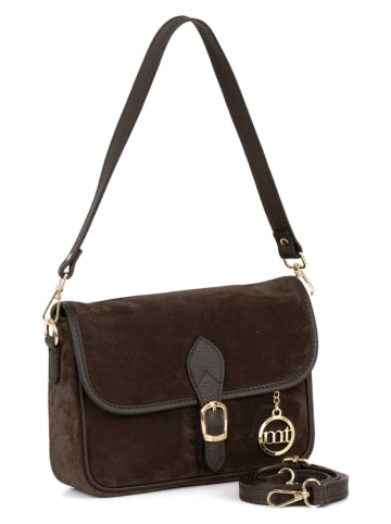 Mia Tomazzi Leren schoudertas "Magreglio" bruin - (B)25 x (H)19 x (D)9 cm