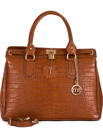 Mia Tomazzi Leder-Henkeltasche "Rezia" in Camel - (B)36 x (H)28 x (T)18 cm