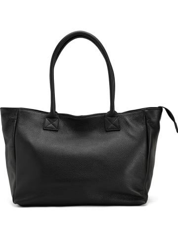 Mia Tomazzi Leren schoudertas "Zuara" zwart - (B)35 x (H)27 x (D)16 cm