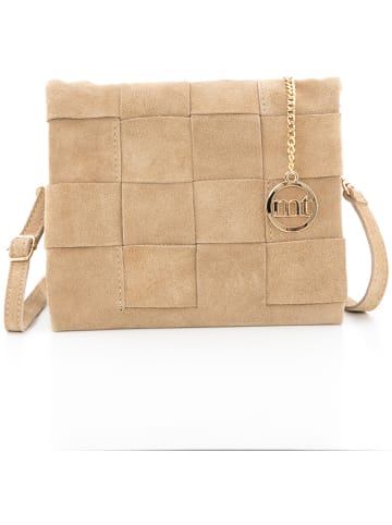 Mia Tomazzi Leren schoudertas "Empoli" taupe - (B)23 x (H)17 x (D)5 cm