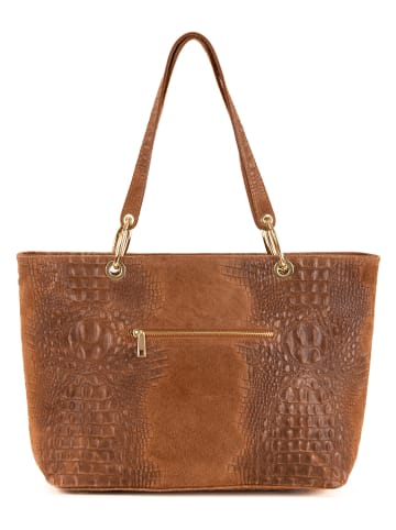 Mia Tomazzi Leder-Shopper "Cilento" in Cognac - (B)58 x (H)42 x (T)14 cm