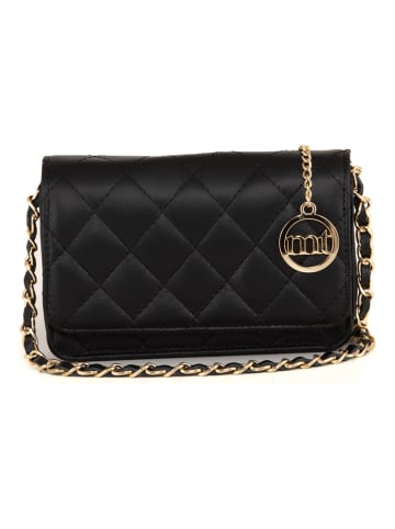 Mia Tomazzi Leder-Umhängetasche "Ailanti" in Schwarz - (B)19 x (H)14 x (T)4 cm
