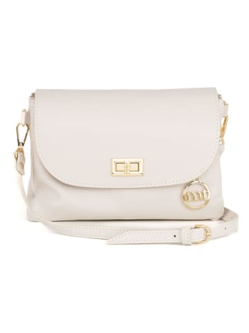 Mia Tomazzi Leren schoudertas beige - (B)25 x (H)19 x (D)2 cm