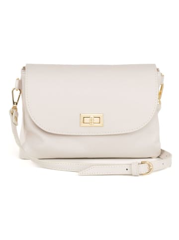 Mia Tomazzi Leren schoudertas beige - (B)25 x (H)19 x (D)2 cm