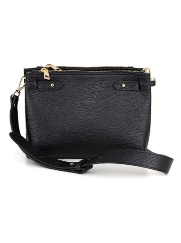 Mia Tomazzi Leder-Umhängetasche ''Vettabbia'' in Schwarz - (B)24 x (H)18 x (T)10 cm
