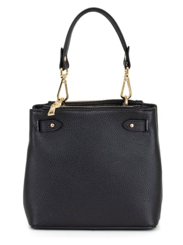 Mia Tomazzi Skórzana torebka "Beccaria" w kolorze czarnym - 42 x 30 x 10 cm