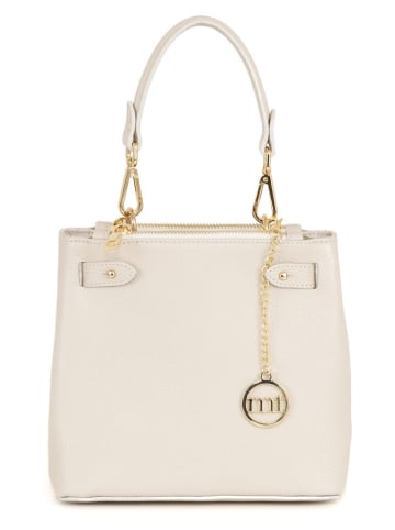 Mia Tomazzi Skórzana torebka "Beccaria" w kolorze beżowym - 42 x 30 x 10 cm