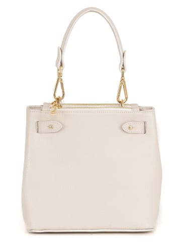 Mia Tomazzi Skórzana torebka "Beccaria" w kolorze beżowym - 42 x 30 x 10 cm