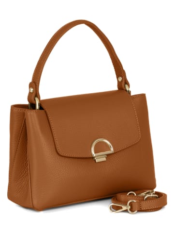 Mia Tomazzi Leder-Henkeltasche " Ingegnoli" in Hellbraun - (B)25 x (H)19 x (T)9 cm